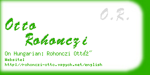 otto rohonczi business card